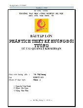 Phân tích thiết kế hướng đối tượng uml - Quản lý khách sạn