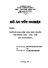 Thiết kế giao diện khai thác từ điển tra nghĩa pháp - Anh - Việt (fev dictionary)