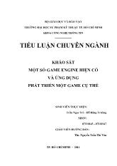 Tiểu luận Một số game engine hiện có và ứng dụng phát triển một game cụ thể