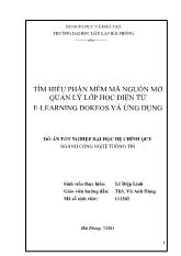Tìm hiểu phần mềm mã nguồn mở quản lý lớp học điện tử E - Learning Dokeos và Ứng dụng