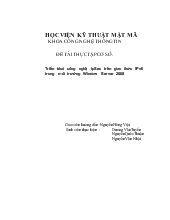 Triển khai công nghệ IpSec trên giao thức IPv6 trong môi trường Window Server 2008