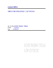 Bài tập môn phương pháp lập trình - Trường công nghiệp Tp Hồ Chí Minh