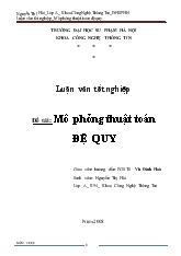 Đề tài Mô phỏng thuật toán đệ quy