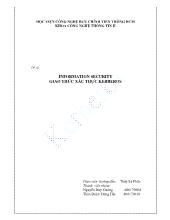 Đề tài Nghiên cứu về giao thức xác thực kerberos - Học viện công nghệ bưu chính viễn thông Hồ Chí Minh - khoa công nghệ thông tin II
