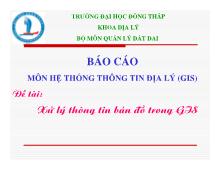 Đề tài Quy trình xử lý thông tin bản đồ trong GIS