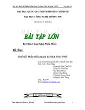 Đề tài Thiết kế phần mềm quản lý Sinh Viên Trường VNIT