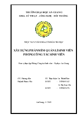 Đề tài Xây dựng phần mềm Quản lí Sinh viên Phòng Công tác Sinh viên trường Đại học An Giang
