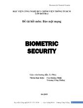 Đồ án Sinh trắc học trong security (biometric security) - Học viện công nghệ bưu chính viện thông TP Hồ Chí Minh