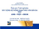 Đồ án Xây dựng hệ thống soạn thảo văn bản đa ngữ Anh - Việt - Chăm