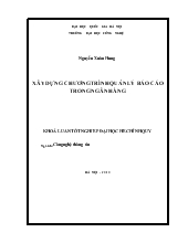 Khóa luận Xây dựng chương trình quản lý trong ngân hàng