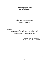 Nghiên cứu một số thuật toán ứng dụng datamining