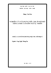 Nghiên cứu xây dựng tiêu chuẩn bản rõ tiếng Anh của ngôn ngữ tự nhiên