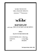 Phân tích thiết kế hệ thống - Hạch toán kết quả kinh doanh