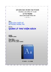 Phân tích thiết kế hệ thống thông tin: Quản lý thư viện sách