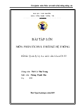 Phân tích và thiết kế hệ thống - Quản lý ký túc sinh viên khoa công nghệ thông tin