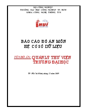 Quản lý thư viện trường đại học -  Viết trên SQL