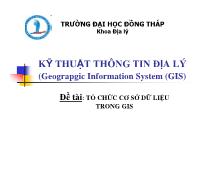 Tổ chức cơ sở dữ liệu trong gis