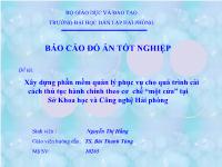 Xây dựng phần mềm quản lý phục vụ cho quá trình cải cách thủ tục hành chính theo cơ chế “một cửa” tại Sở Khoa học và Công nghệ Hải phòng