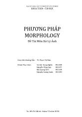 Xử lý ảnh bằng phương pháp Morphology