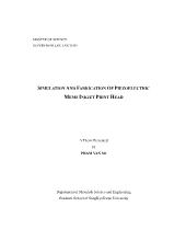Luận văn Thạc sĩ (Tiếng Anh): Simulation and fabrication of piezoelectric mems inkjet print head