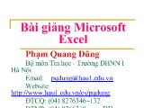 Bài giảng Microsoft Excel