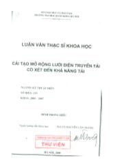 Cải tạo mở rộng lưới điện truyền tải có xét đến khả năng tải