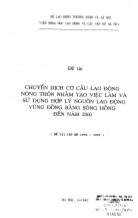 Chuyển dịch cơ cấu lao động nông thôn nhằm tạo việc làm và sử dụng hợp lý nguồn lao động vùng đồng bằng sông Hồng đến năm 2000