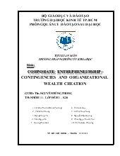 Corporate Entrepreneurship Contingencies And Organizational Wealth Creation