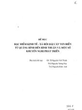 Đặc điểm kinh tế xã hội dải cát ven biển từ Quảng Bình tới Bình Thuận và một số khuyến nghị phát triển