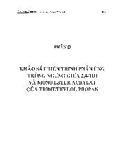 Điều chế mono acryla của trimethylol propan (atmp) và khảo sát tiến trình phản ứng giữa atmp và 2,4 - Tdi