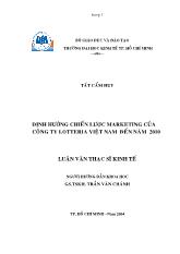Định hướng chiến lược marketing của công ty Lotteria Việt Nam đến năm 2010