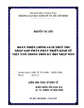 Hoàn thiện chính sách thuế thu nhập góp phần phát triển kinh tế Việt Nam trong thời kỳ hội nhập WTO