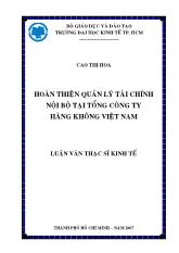 Hoàn thiện quản lý tài chính nội bộ tại Tổng công ty Hàng không Việt Nam