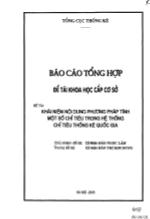 Khái niệm nội dung phương pháp tính toán một số chỉ tiêu trong hệ thống chỉ tiêu thống kê quốc gia