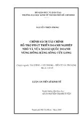 Luận án Chính sách tài chính hỗ trợ phát triển doanh nghiệp nhỏ và vừa ngoài quốc doanh vùng đồng bằng sông Cửu Long
