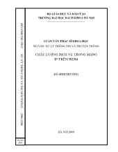 Luận văn Chất lượng dịch vụ trong mạng IP trên WDM