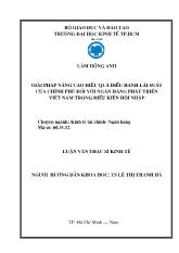 Luận văn Giải pháp nâng cao hiệu quả điều hành lãi suất của Chính phủ đối với Ngân hàng Phát triển Việt Nam trong điều kiện hội nhập