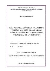 Luận văn Giải pháp tái cấu trúc ngân hàng thưong mại sài gòn nhằm nâng cao năng lực cạnh tranh trong giai đoạn hội nhập