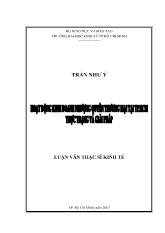 Luận văn Hoạt động kinh doanh nhượng quyền thương mại tại TP Hồ Chí Minh - Thực trạng và giải pháp