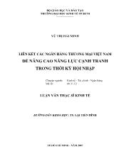 Luận văn Liên kết các ngân hàng thương mại Việt Nam để nâng cao năng lực cạnh tranh trong thời kỳ hội nhập