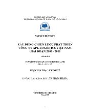 Luận văn Xây dựng chiến lược phát triển công ty apl logistics Việt Nam giai đoạn 2007 – 2011