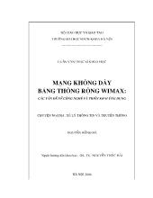 Mạng không dây băng thông rộng Wimax - Các vấn đề về công nghệ và triển khai ứng dụng