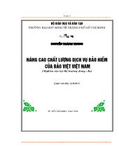 Nâng cao chất lượng dịch vụ bảo hiểm của Bảo Việt Việt Nam