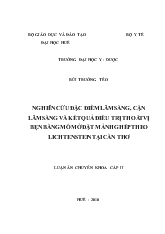 Nghiên cứu đặc điểm lâm sàng, cận lâm sàng và kết quả điều trị thoát vị bẹn bằng mổ mở đặt mảnh ghép theo Lichtenstein tại Cần Thơ