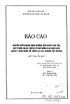 Nghiên cứu hoạch định những giải pháp chủ yếu góp phần hoàn thiện cơ chế nâng cao hiệu quả quản lý nhà nước về công tác Dân số - Kế hoạc hóa gia đình cấp huyện