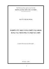 Nghiên cứu khả năng chiết palađi(II) bằng tác nhân PDA và một số amin