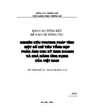 Nghiên cứu phương pháp tính một số chỉ tiêu tổng hợp phản ánh chu kỳ kinh doanh và khả năng ứng dụng của Việt Nam