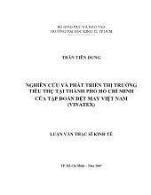 Nghiên cứu và phát triển thị trường tiêu thụ tại TP Hồ Chí Minh của tập đoàn dệt may Việt Nam (vinatex)