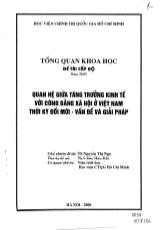 Quan hệ giữa tăng trưởng kinh tế và công bằng xã hội ở Việt Nam thời kỳ đổi mới - Vẫn đề và giải pháp