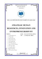 Strategic Human Resources, Innovation and Entrepreneurship Fit